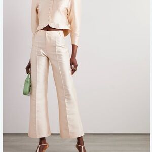 DESTREE- Yoshi cropped taffeta flared pants-NUDE NEVER WORN- tags still attached